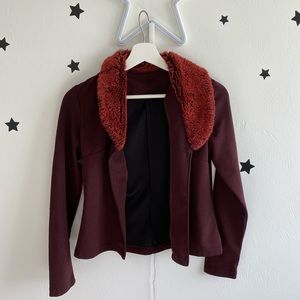 fur trim cardigan